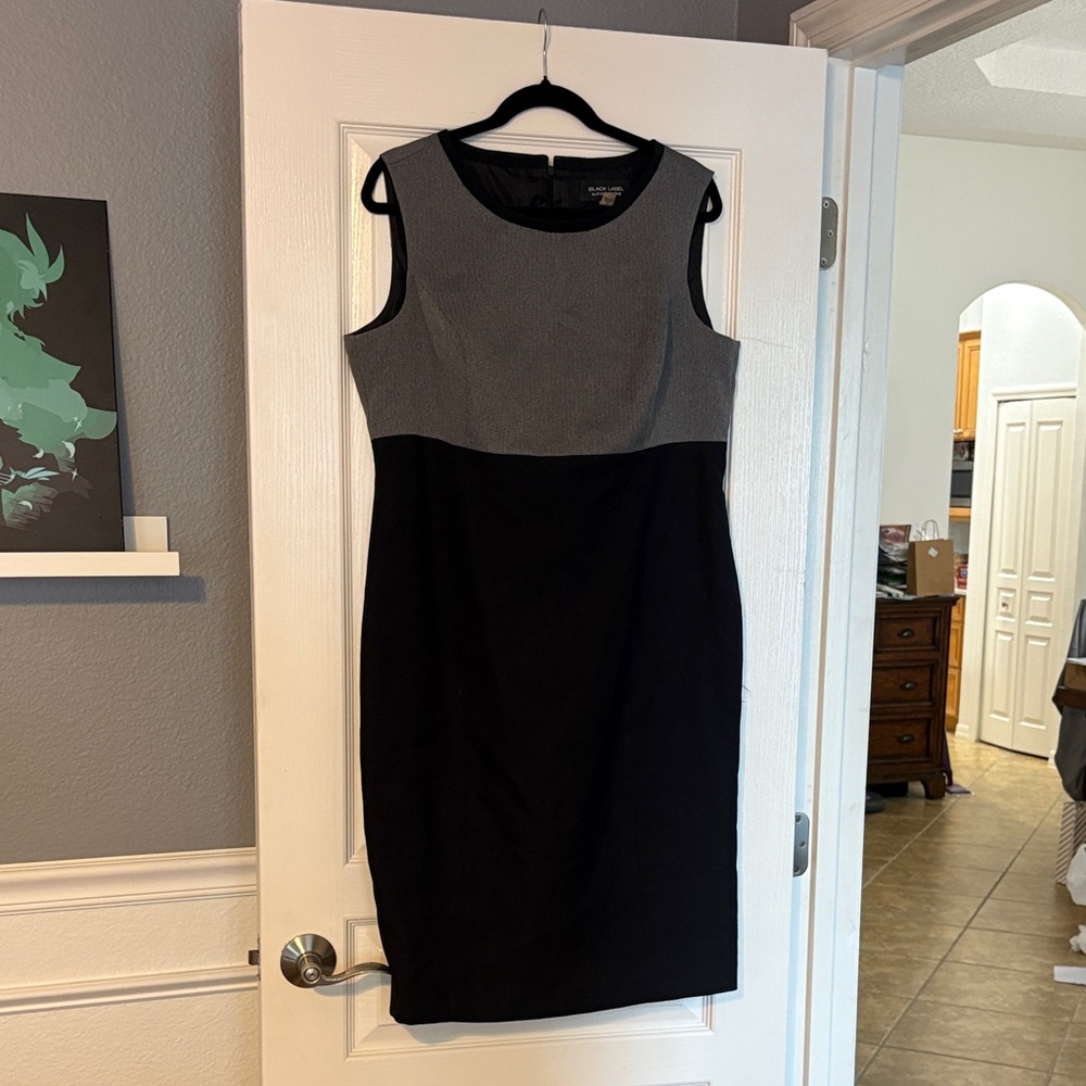 Elegant Black and Gray Sleeveless Dress